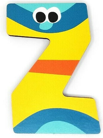 Svoora Decorative Letter Yellow made of Wood Ζ 5x0.6x7εκ.