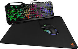 Deltaco 3-In-1 Gaming Gear Kit Σετ Gaming Πληκτρολόγιο με RGB φωτισμό & Ποντίκι (Αγγλικό US)