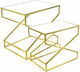 Rectangular Glass Zigon Tables Gold L55xW40xH50cm