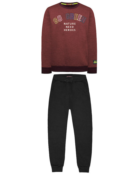 Kinder Sweatpants Set - Jogginganzug Burgundisch 2Stück Go Green