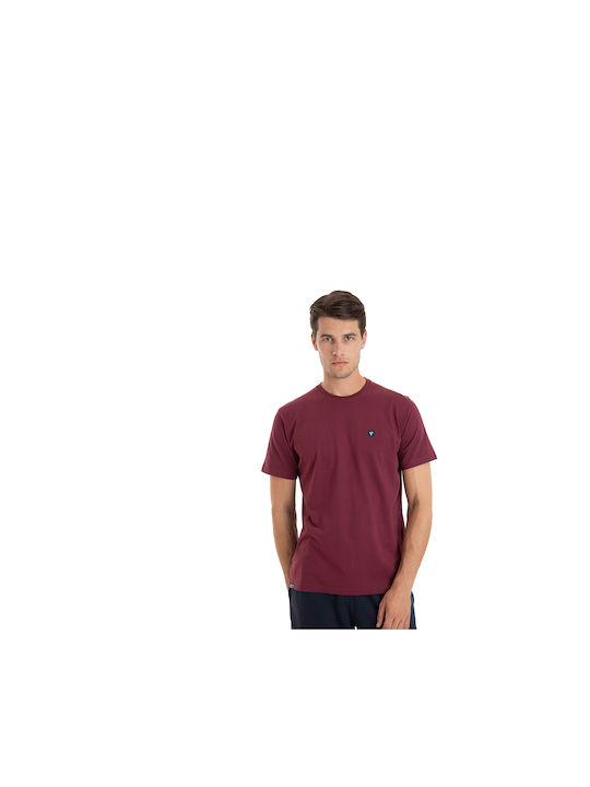 Magnetic North T-shirt Bărbătesc cu Mânecă Scurtă Burgundy