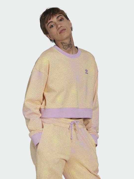 Originals Cropped Γυναικείο Φούτερ Bliss Lilac / Almost Yellow
