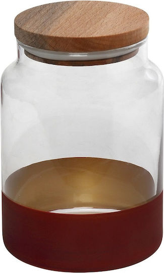 Espiel Espiel General Use Glass Jar with Lid Red Gold 890ml