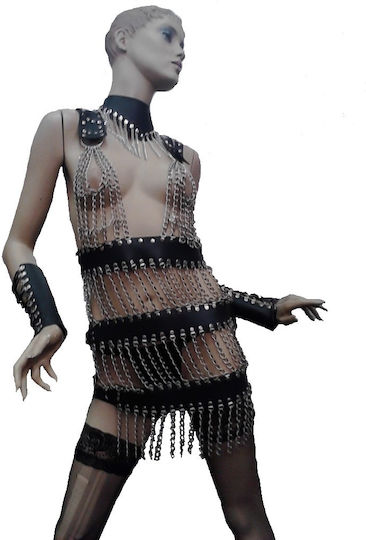 BDSM Women's Dress with Chains Black