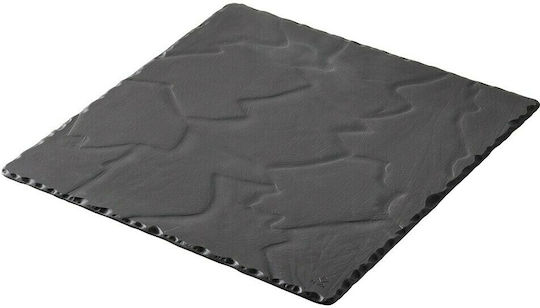 Espiel Basalt Πιατέλα Σερβιρίσματος Τετράγωνη από Πορσελάνη Μαύρη 25x25εκ.