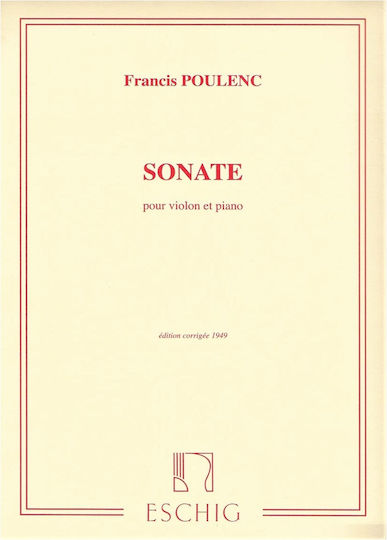 Max Eschig Poulenc Sonata за Пиано
