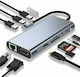 USB-C Докинг Станция с HDMI/DisplayPort 4K Ethernet и Свързване на 2 Монитора Сребриста (X001FZEICD)