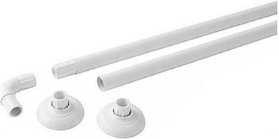 NX344 Telescopic Corner Shower Curtain Rod Wall Mounted Aluminium White 80x80cm