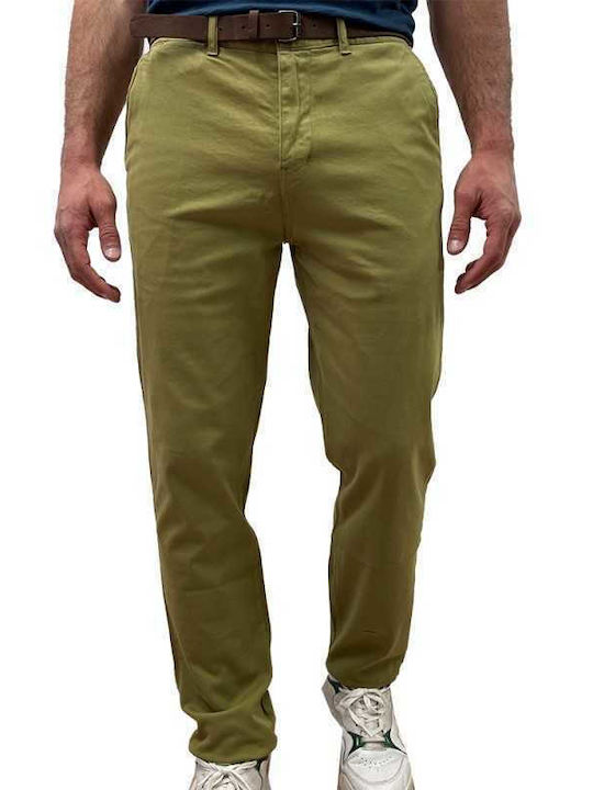 Ανδρικό Παντελόνι Chino Ελαστικό Regular Fit Πράσινο
