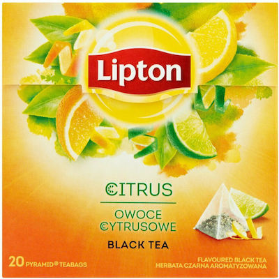 Lipton Schwarz Tee 20 Beutel 1Stück mit Aroma Citrus