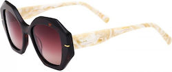 Polar Sunglasses Black with Horn-Rimmed Frame