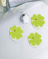 Kleine Wolke Lucky Leaf Bathtub Mats Flower with Suction Cups Green 4pcs