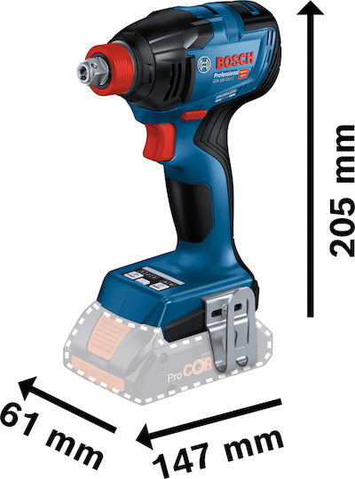 Bosch GDX 18V-210 C Impact Wrench Battery 18V Solo with Socket 1/2" & 1/4"