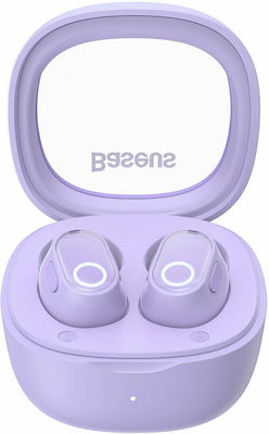 Baseus Bowie WM02 In-ear Bluetooth Handsfree Ακουστικά με Θήκη Φόρτισης Μωβ