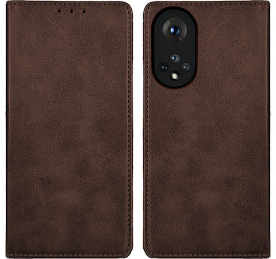 Sonique Vintage Wallet Piele artificială Maro (Huawei Nova 9 / Honor 50 5G - Huawei Nova 9 / Honor 50 5G / Honor 50)