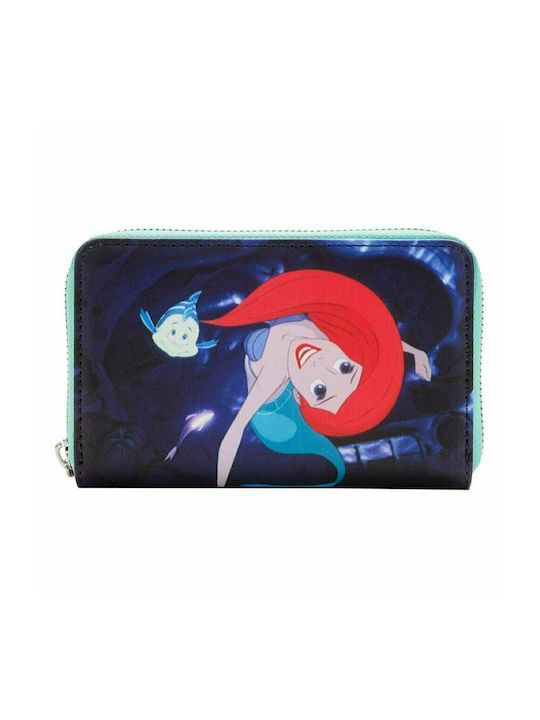 Loungefly The Little Mermaid Kids' Wallet with Zipper for Girl Blue WDWA2174