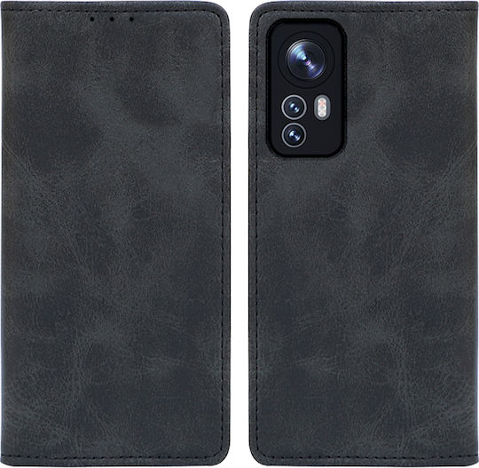 Sonique Vintage Wallet Synthetic Leather Black (Xiaomi 12 / 12X)