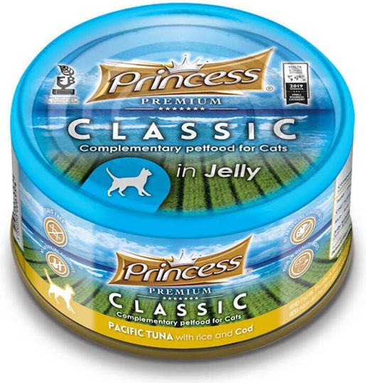 Princess Premium Classic Мокра Храна за Възрастни Котки в Може да с Ориз и Риба тон 6x170гр