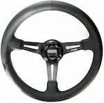 OCC Motorsport Leather Three Spoke Car Steering Wheel with 35cm Diameter Black