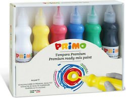 Primo Tempera Premium Tempera Colour Paint Bottle 75ml Multicolour 6pcs