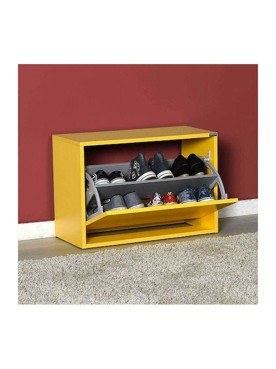Ξύλινη Παπουτσοθήκη Flat Duo με 1 Ράφι 60x30x42cm