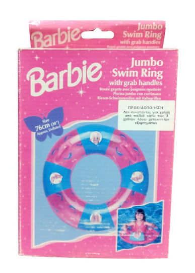 Diakakis Kids' Swim Ring Barbie with Handles and Diameter 76cm. Pink