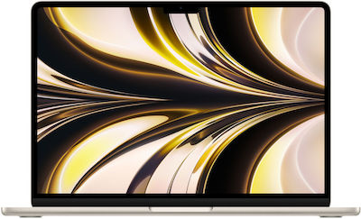 Apple MacBook Air 13.6" (2022) Retina Display (Apple M2-8-core/8GB/256GB SSD/8-core) Starlight (Tastatură GR)