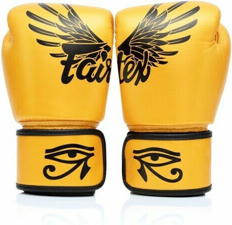 Fairtex Falcon Boxing Gloves Leather for Match Yellow