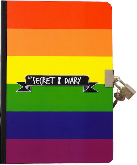 I-Total Love Pride Notebook 96 Sheets A5 with Padlock Multicolour