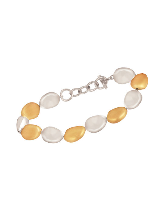 Silver plated gold plated bracelet Pebbles