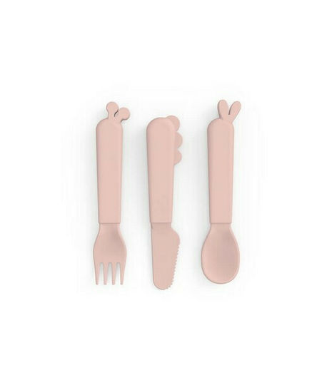 Done by Deer Baby Cutlery Set Deer Friends made of Silicone Powder 3pcs
