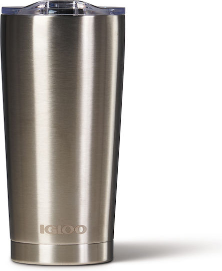 Igloo Tumbler Glas Thermosflasche Rostfreier Stahl 590ml Steel mit Stroh und Handgriff
