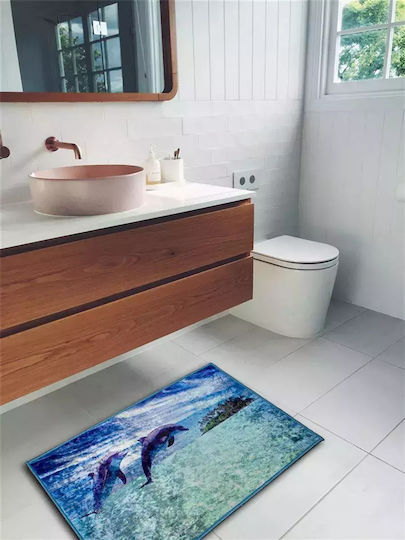 Dimcol Rutschfest Badematte Synthetisch,Polyester/Cotton/Leather Rechteckig Dolphins 260 33463065004 Colorful 60x100cm