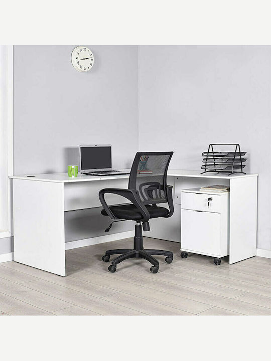Ecke Professionelles Büro Rio Holz Weiß 160x144...