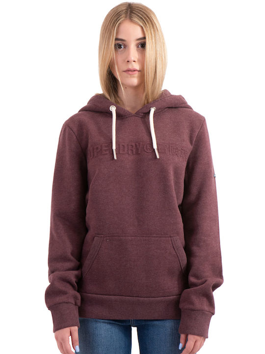 Superdry Women's Hooded Sweatshirt Burgundy