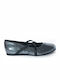 Kids Ballerinas with Elastic Strap Silver