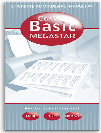 Megastar LP4MS - 10559 1000 Self-Adhesive Rectangular A4 Labels 105x59mm
