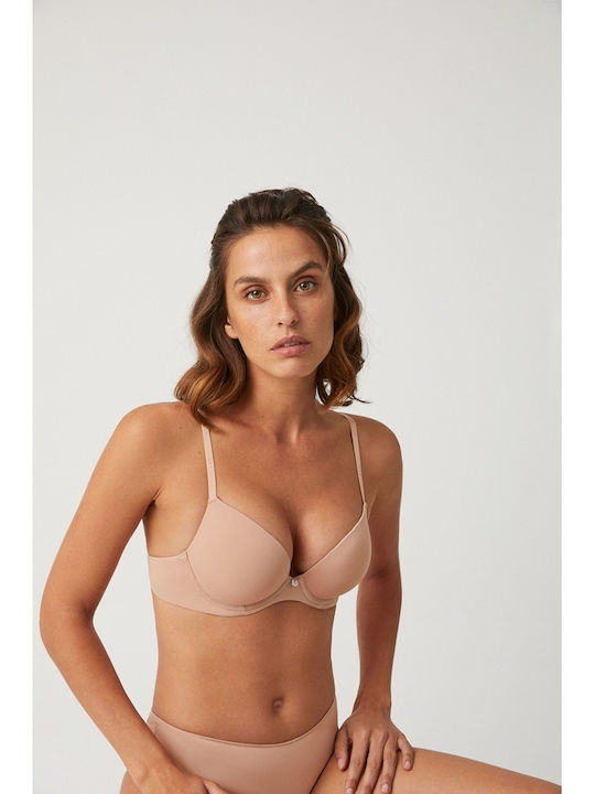 Bej Sutien Push Up cu Baloane