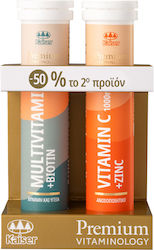 Kaiser 1889 Premium Vitaminology Vitamina Multivitamine + Biotină & Vitamina C 1000mg + Zinc pentru Energie & Întărirea Sistemului Imunitar