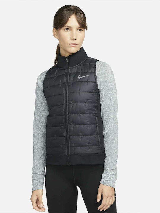 Nike Κοντό Γυναικείο Αμάνικο Puffer Μπουφάν για Χειμώνα Μαύρο