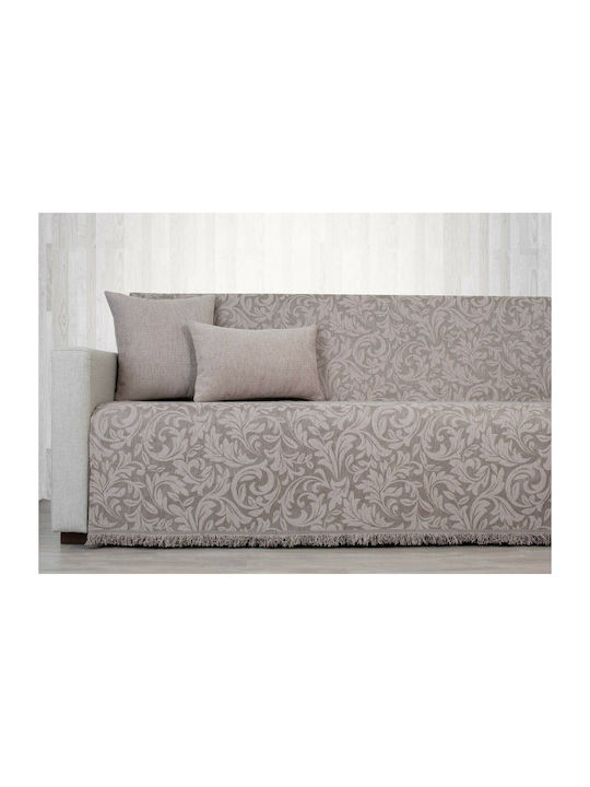 Flora Ριχτάρι Τριθέσιου Καναπέ Chenille 170x300εκ. Έλεφαντ 139300