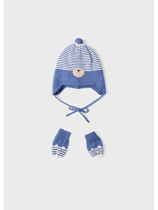 Ecofriends Kids Beanie Set with Gloves Knitted Gray