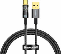 Baseus Explorer Braided / LED USB 2.0 Cable USB-C male - USB-A male Μαύρο 1m (CATS000201)