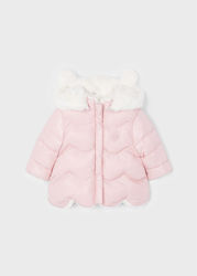 Mayoral Kids Quilted Jacket short with Lining & Protection Hood Pink
