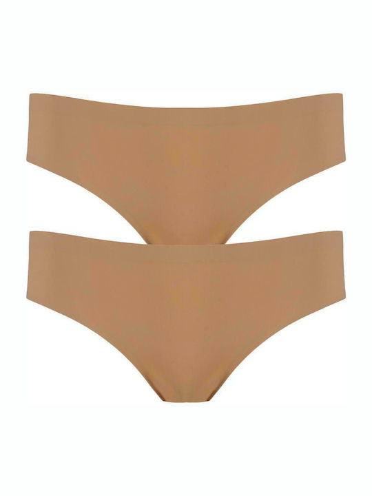 G Secret Women's Slip 2Pack Seamless Beige