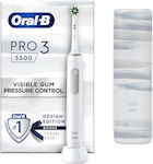 Oral-B Pro 3 3500 Ηλεκτρική Οδοντόβουρτσα με Αισθητήρα Πίεσης και Θήκη Ταξιδίου White Edition