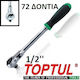 Toptul Καστάνια 72 Δοντιών με Καρέ 1/2" Μήκους 31.5εκ.