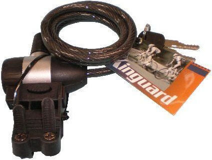 Kinguard Bicycle Cable Lock with Key Black