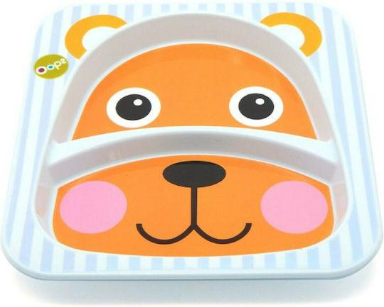 Oops Baby Food Plate Bear Orange