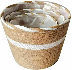 JK Home Decoration Decorațiune Coș de Grădină Din paie Set 3 27x22cm-25x20cm-21x18cm 27x22cm-25x20cm-21x18cm 56780